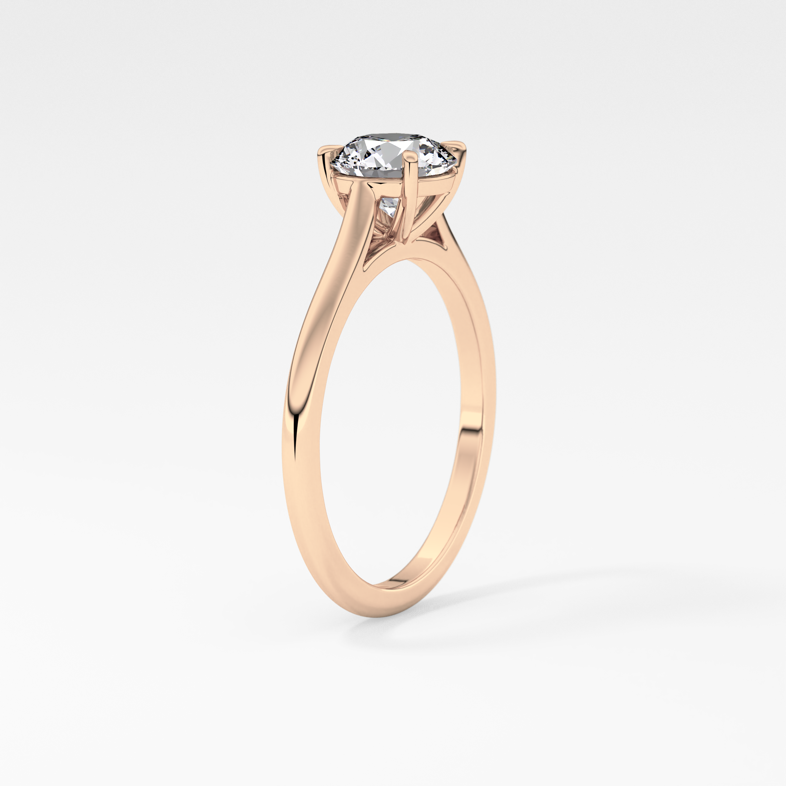Princess Solitaire Cathedral Lab Grown Diamond Engagement Ring