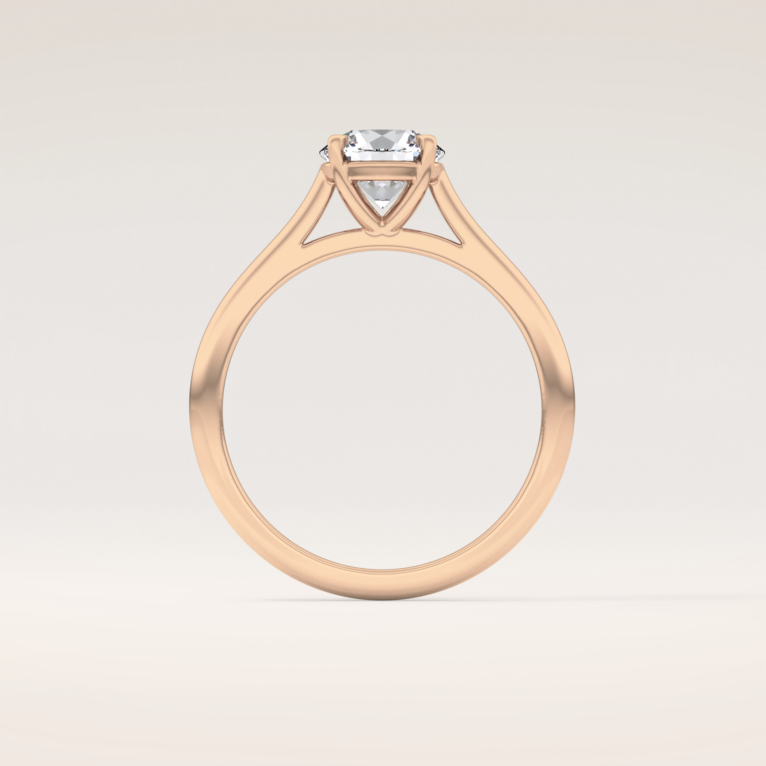 1.03 CT Round Shaped Solitaire Moissanite Engagement Ring