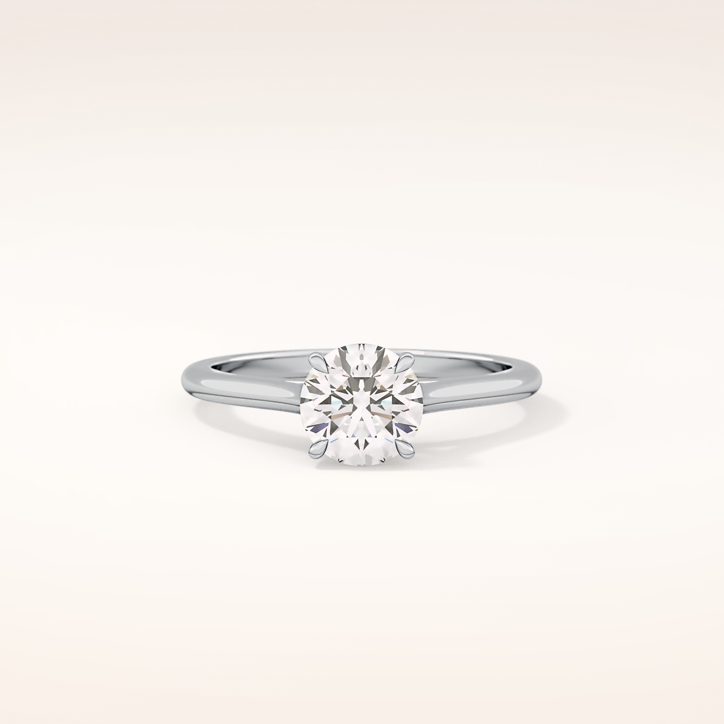 1.03 CT Round Shaped Solitaire Moissanite Engagement Ring