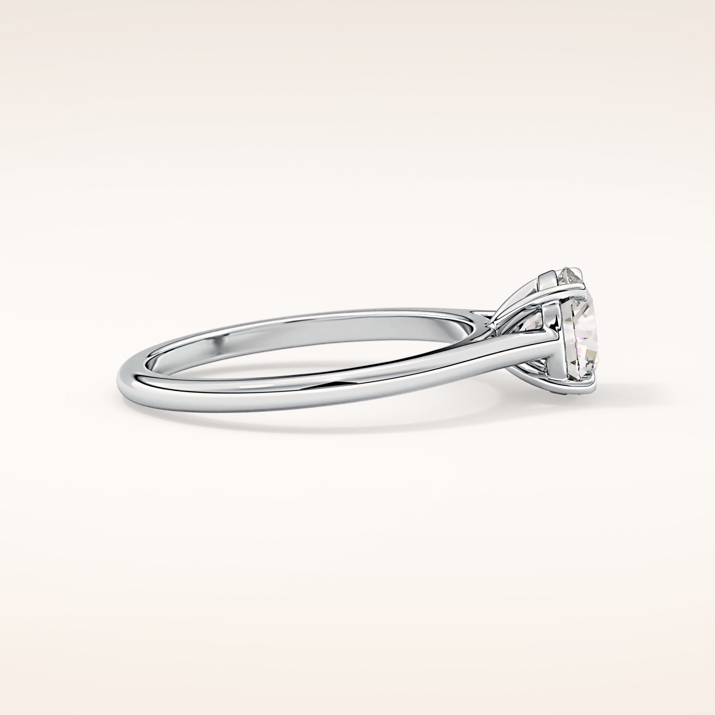 1.03 CT Round Shaped Solitaire Moissanite Engagement Ring
