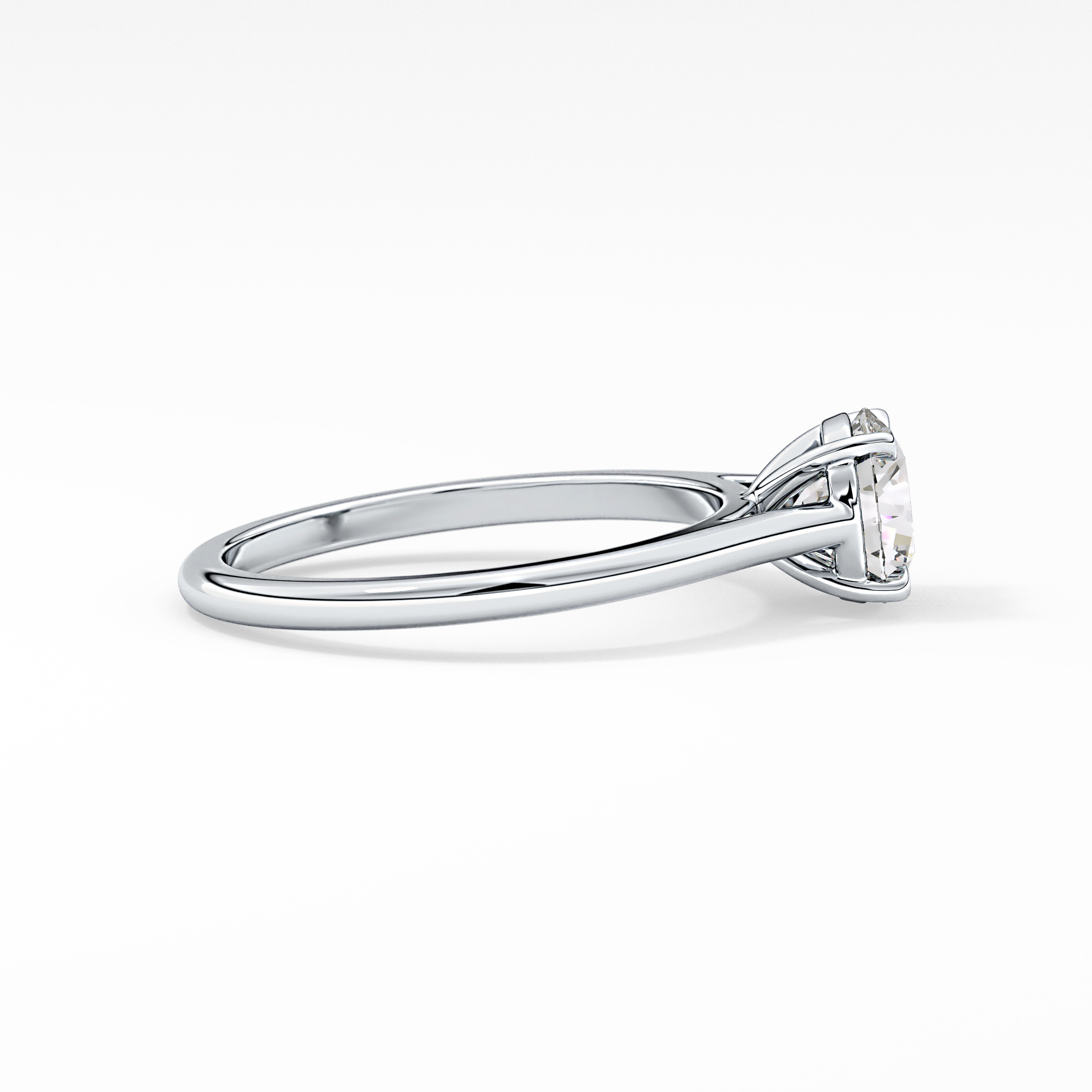 Princess Solitaire Cathedral Lab Grown Diamond Engagement Ring