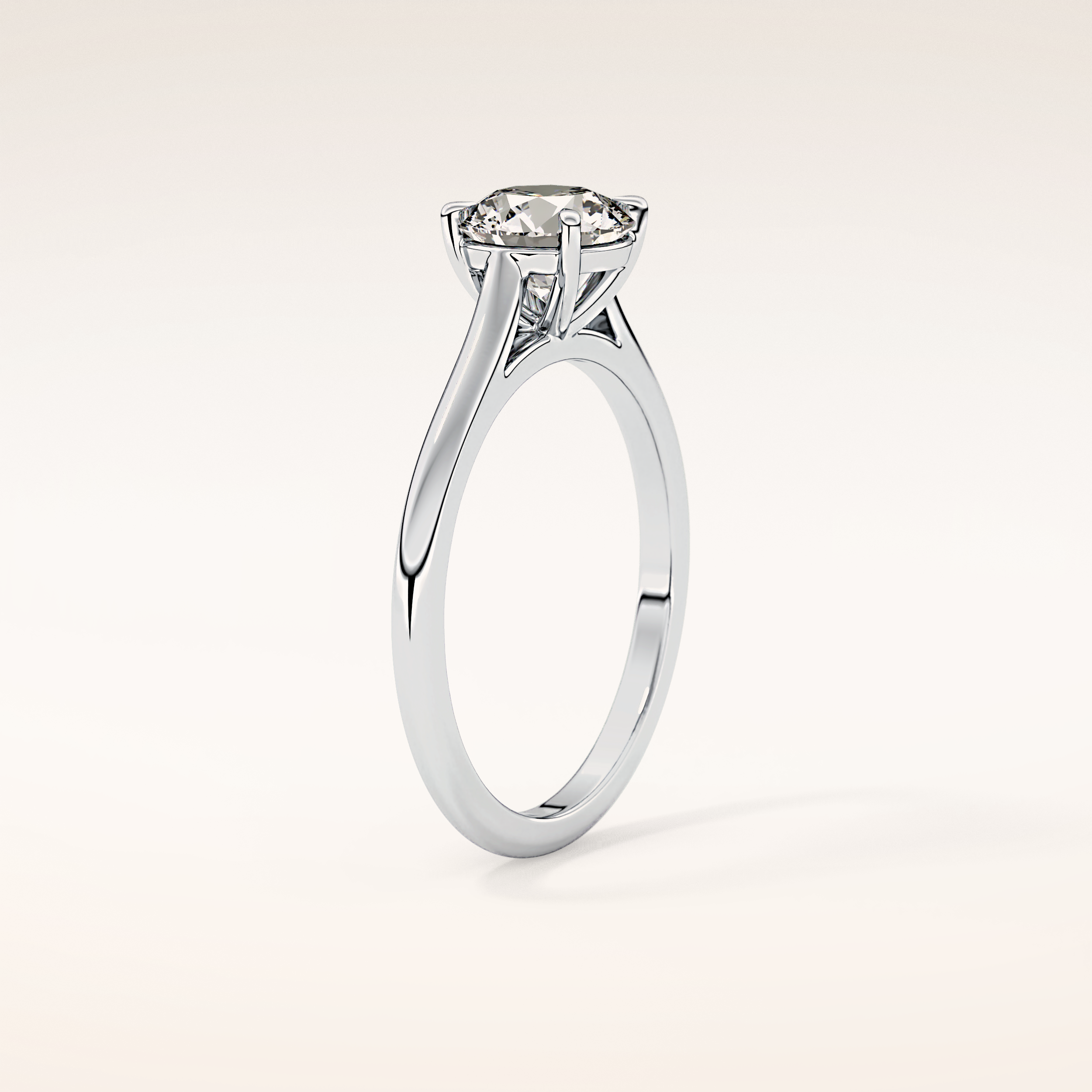 1.03 CT Round Shaped Solitaire Moissanite Engagement Ring