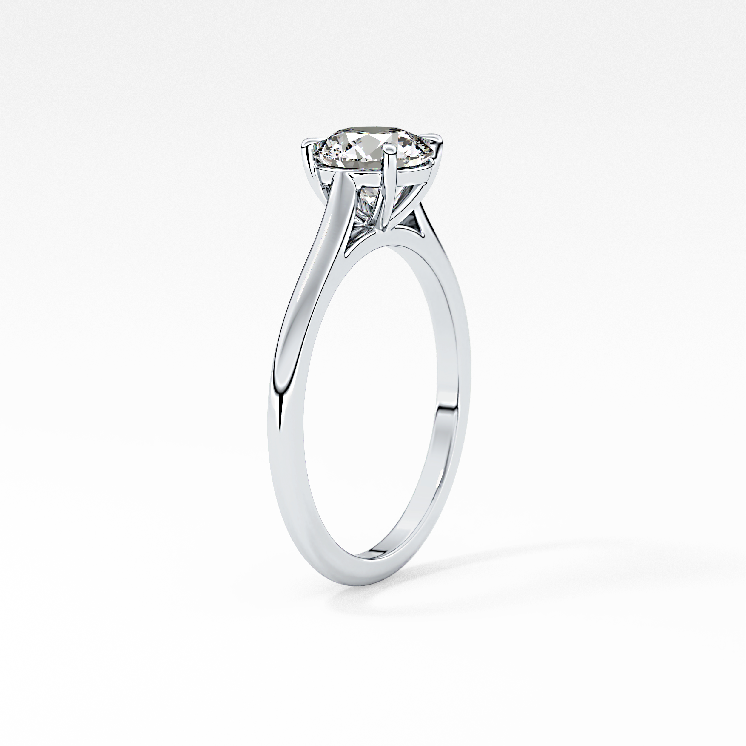Princess Solitaire Cathedral Lab Grown Diamond Engagement Ring