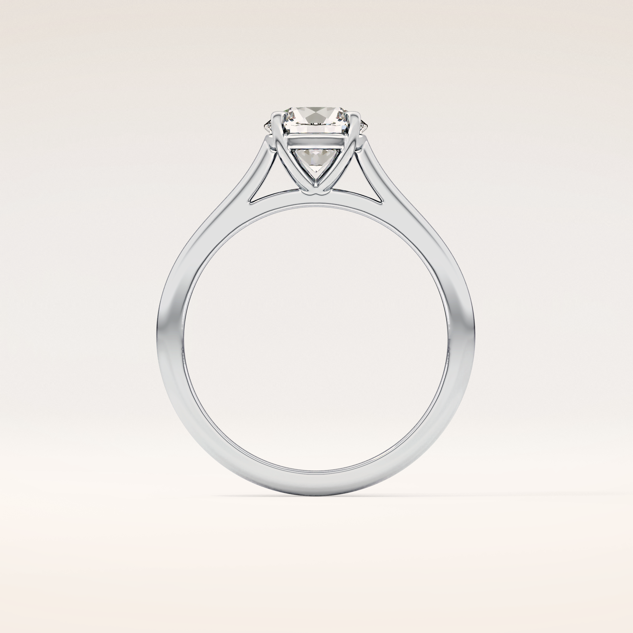 1.03 CT Round Shaped Solitaire Moissanite Engagement Ring