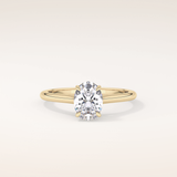 1 CT Oval Shaped Solitaire Moissanite Engagement Ring