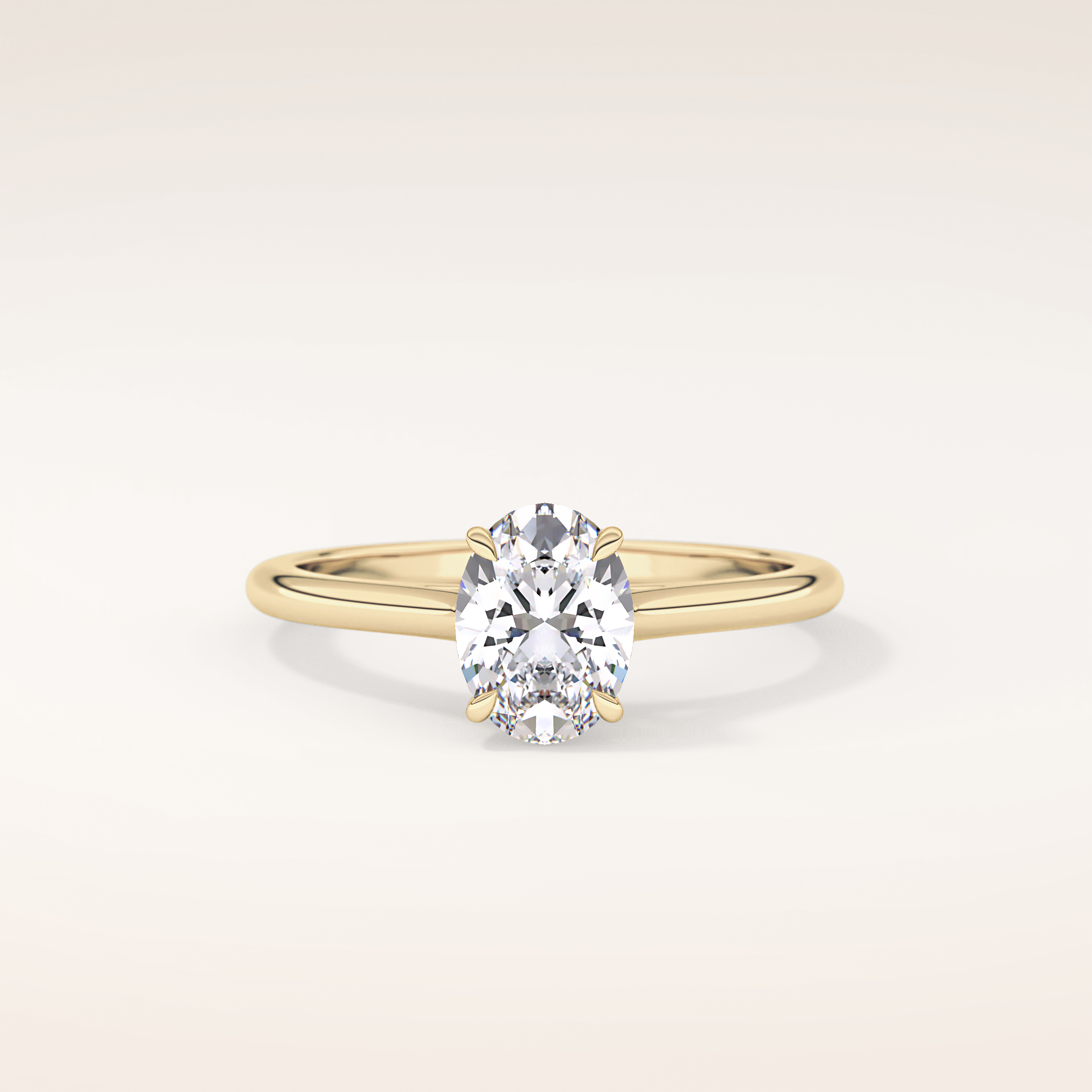 1 CT Oval Shaped Solitaire Moissanite Engagement Ring