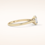 1 CT Oval Shaped Solitaire Moissanite Engagement Ring