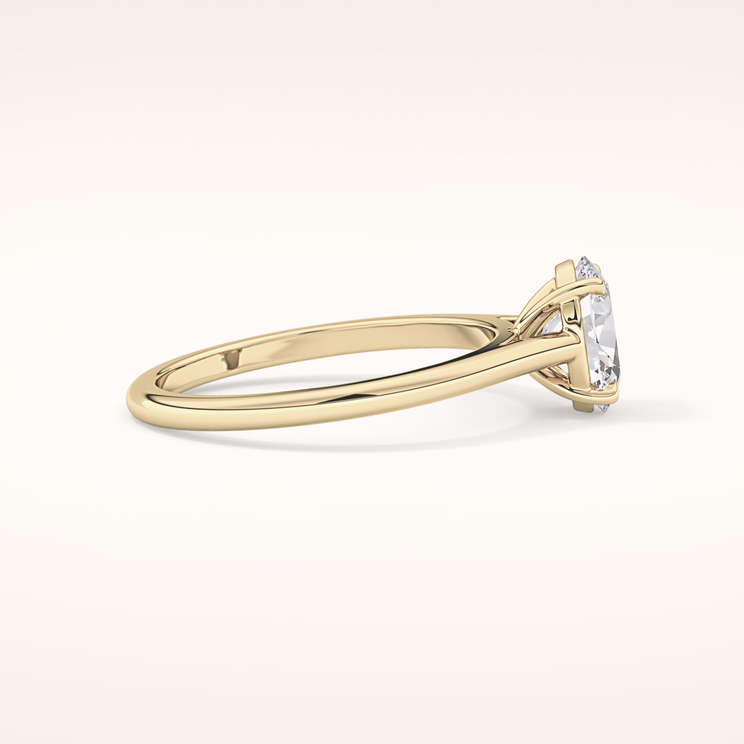 1 CT Oval Shaped Solitaire Moissanite Engagement Ring