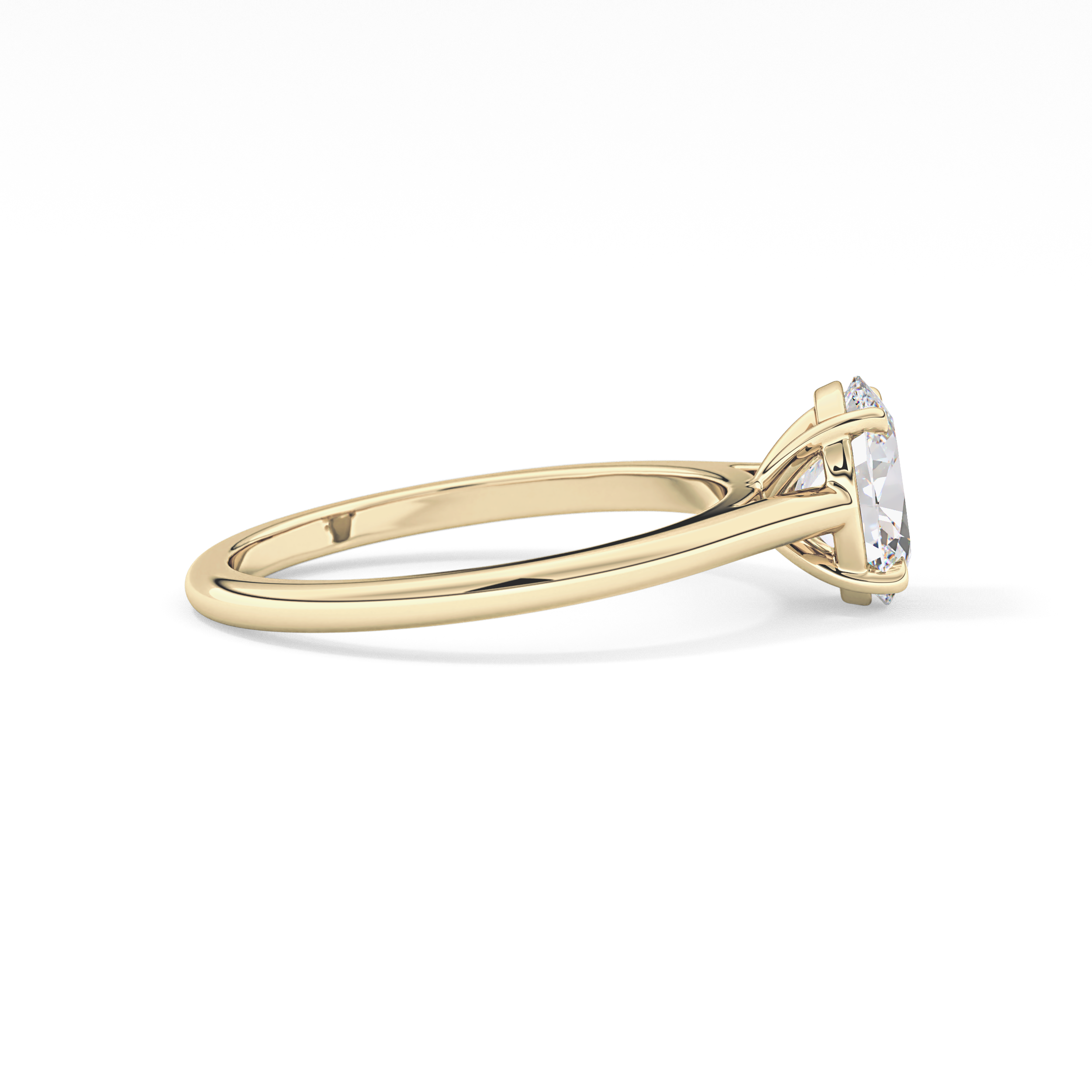 Oval Solitaire Cathedral Lab Grown Diamond Engagement Ring