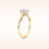1 CT Oval Shaped Solitaire Moissanite Engagement Ring