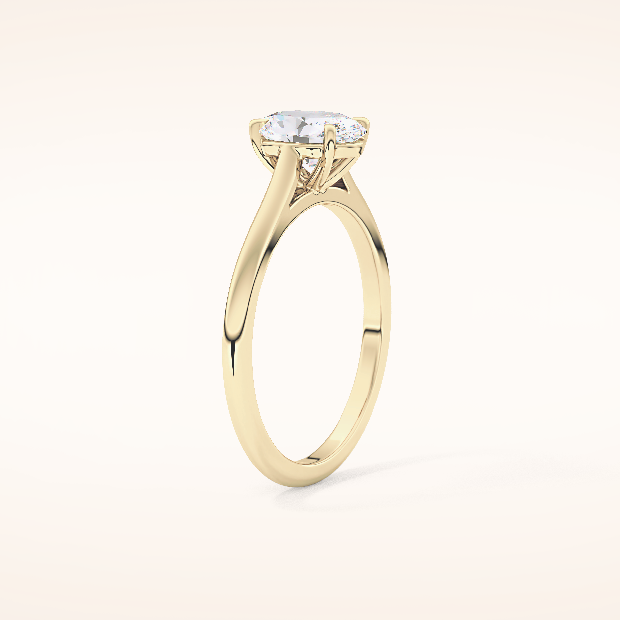 1 CT Oval Shaped Solitaire Moissanite Engagement Ring
