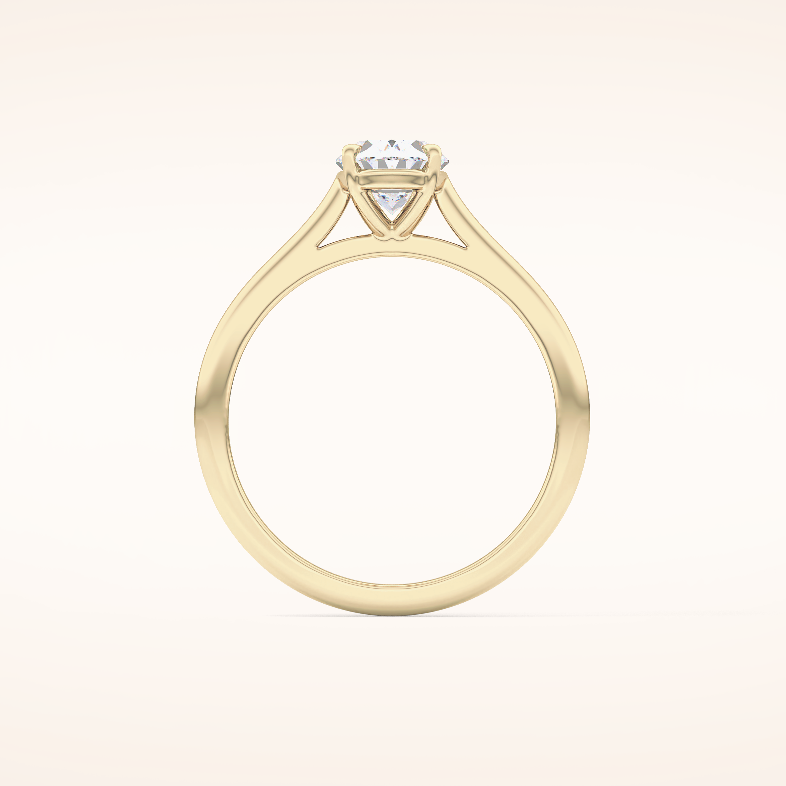 1 CT Oval Shaped Solitaire Moissanite Engagement Ring