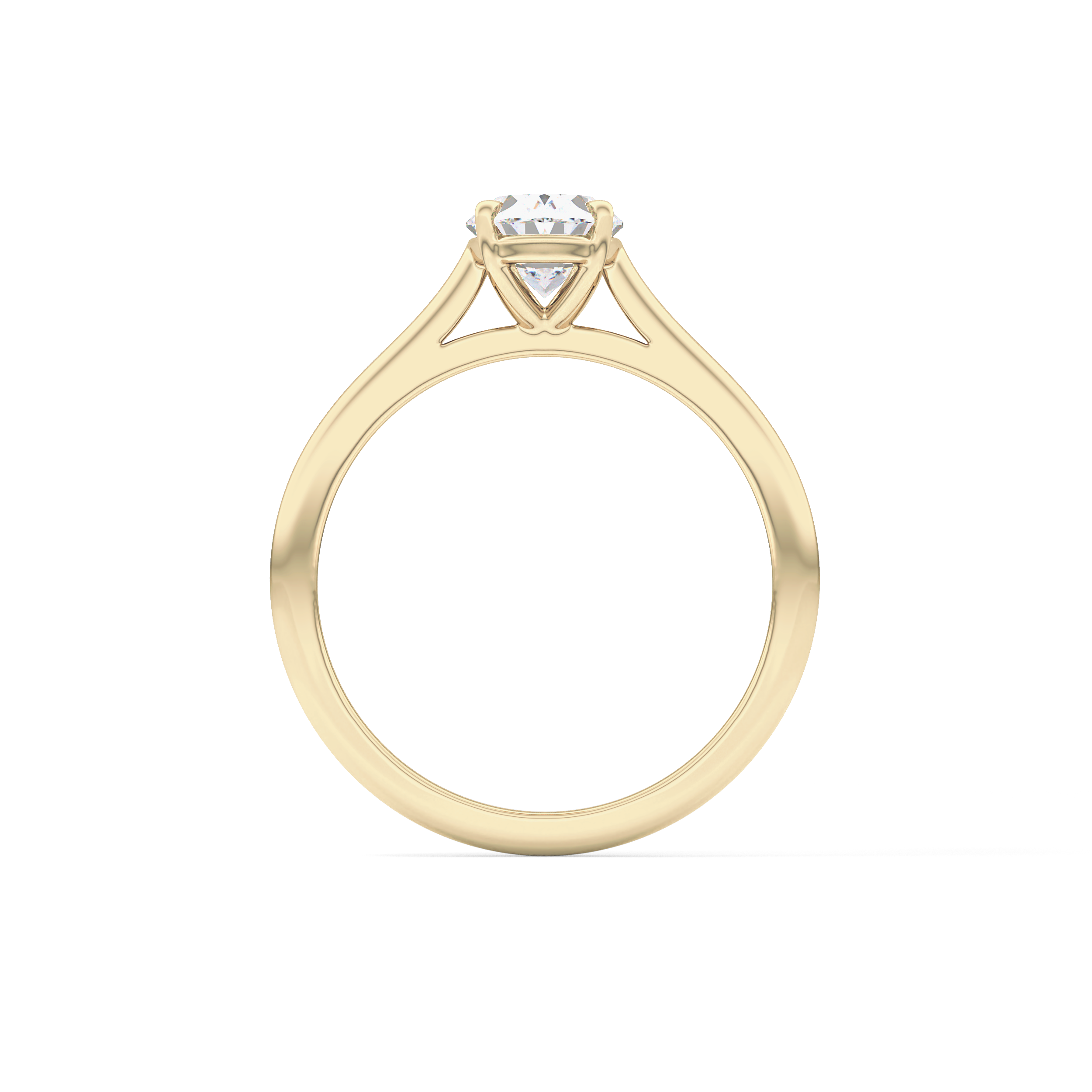Oval Solitaire Cathedral Lab Grown Diamond Engagement Ring
