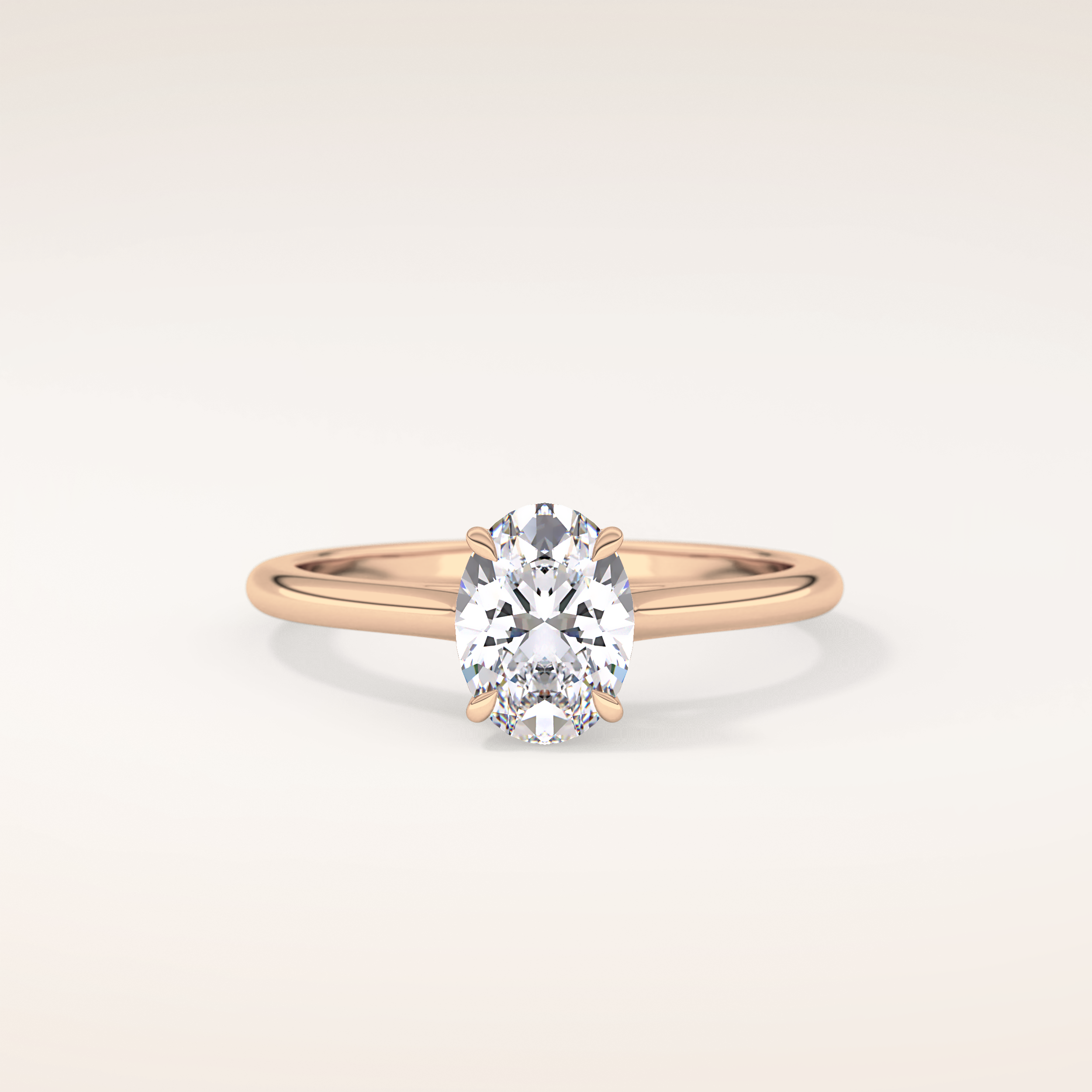 1 CT Oval Shaped Solitaire Moissanite Engagement Ring