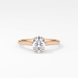 Oval Solitaire Cathedral Lab Grown Diamond Engagement Ring