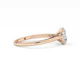 Oval Solitaire Cathedral Lab Grown Diamond Engagement Ring