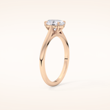 1 CT Oval Shaped Solitaire Moissanite Engagement Ring