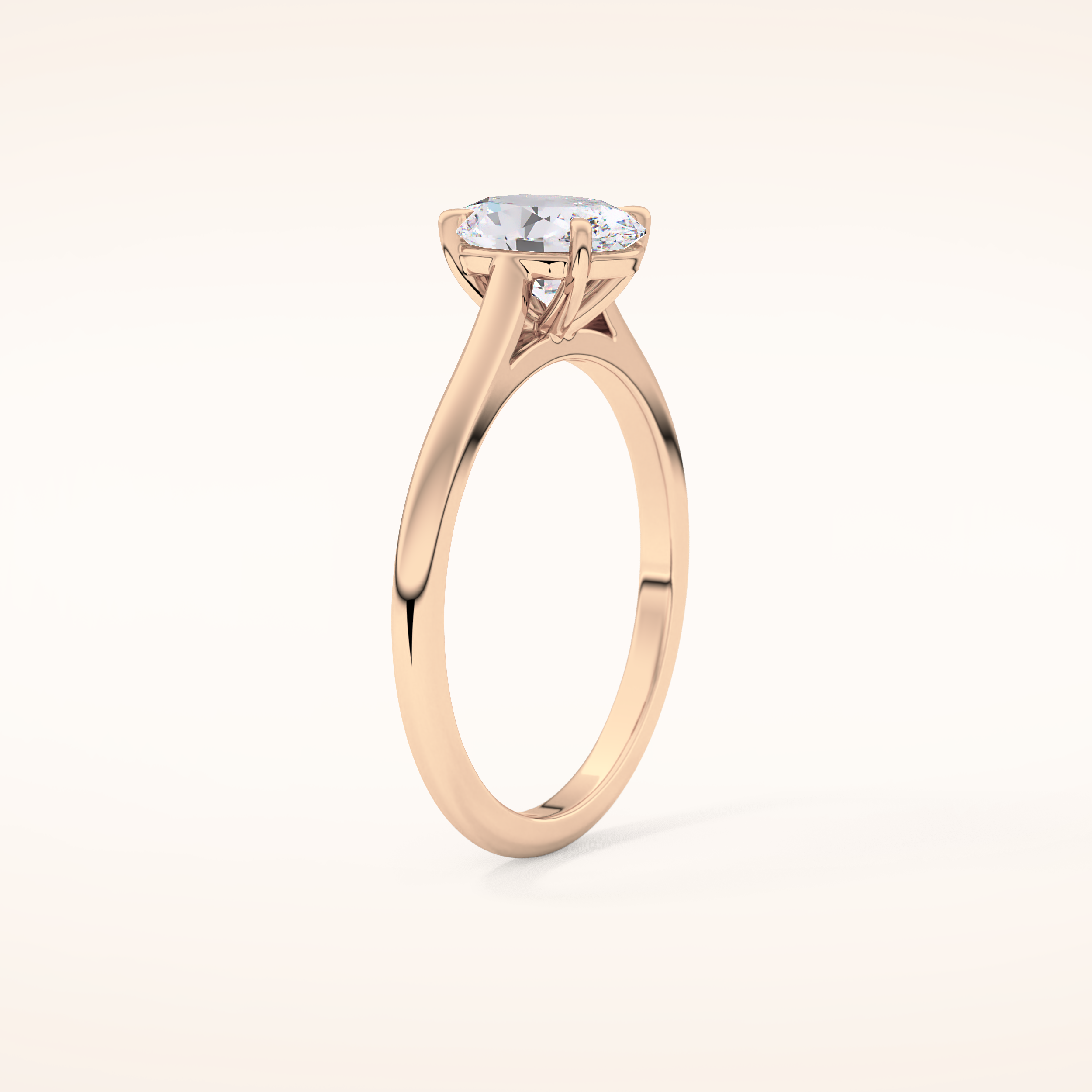 1 CT Oval Shaped Solitaire Moissanite Engagement Ring