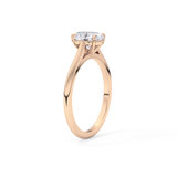 Oval Solitaire Cathedral Lab Grown Diamond Engagement Ring