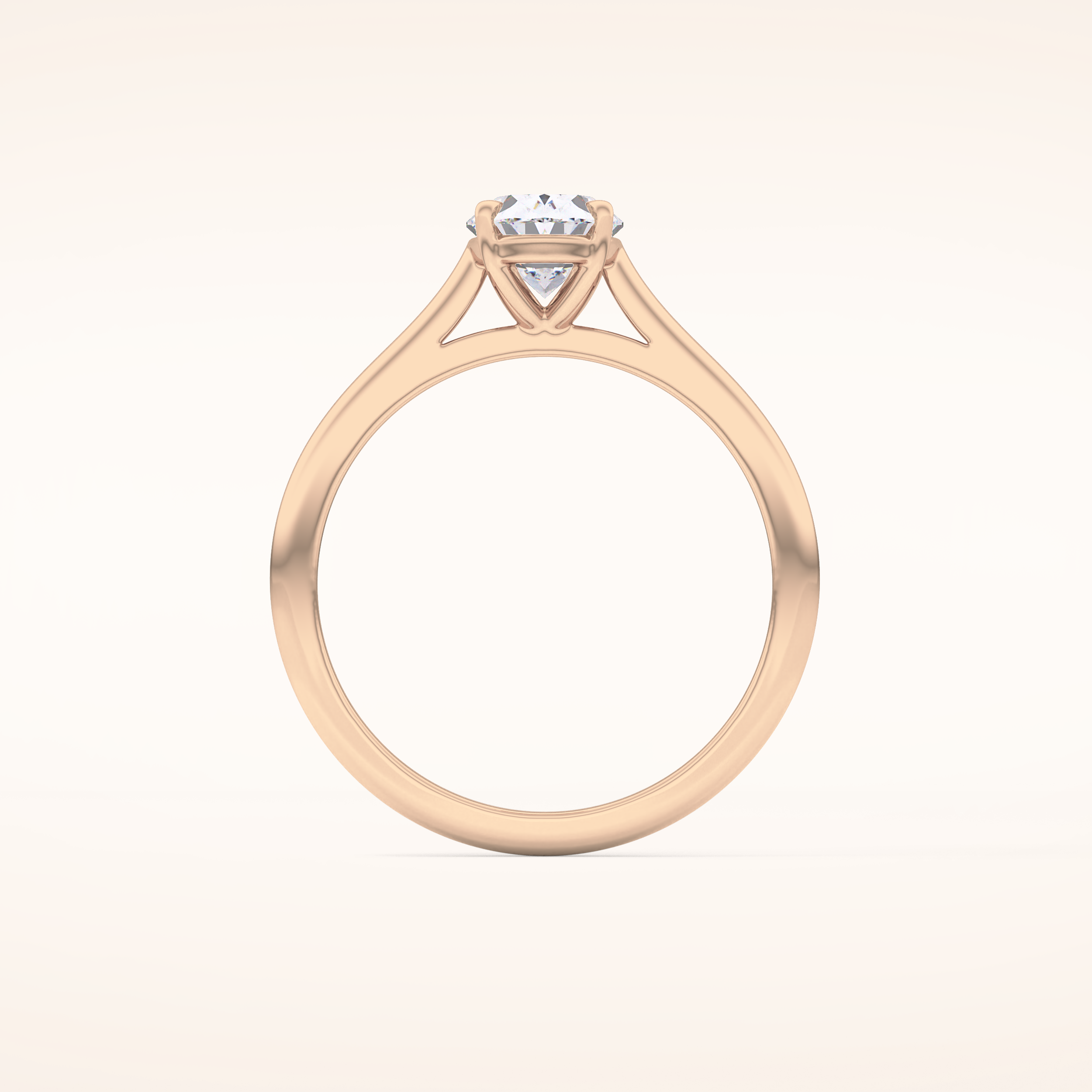1 CT Oval Shaped Solitaire Moissanite Engagement Ring