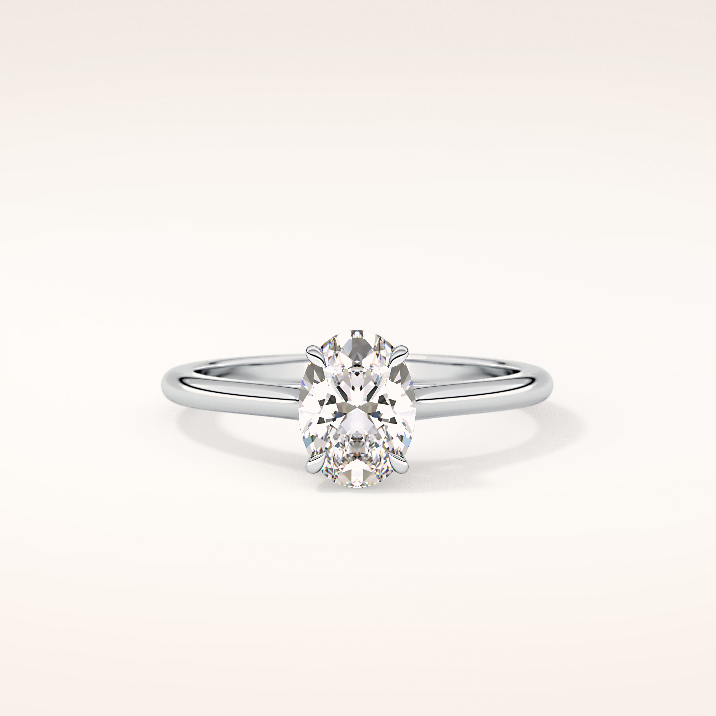 1 CT Oval Shaped Solitaire Moissanite Engagement Ring