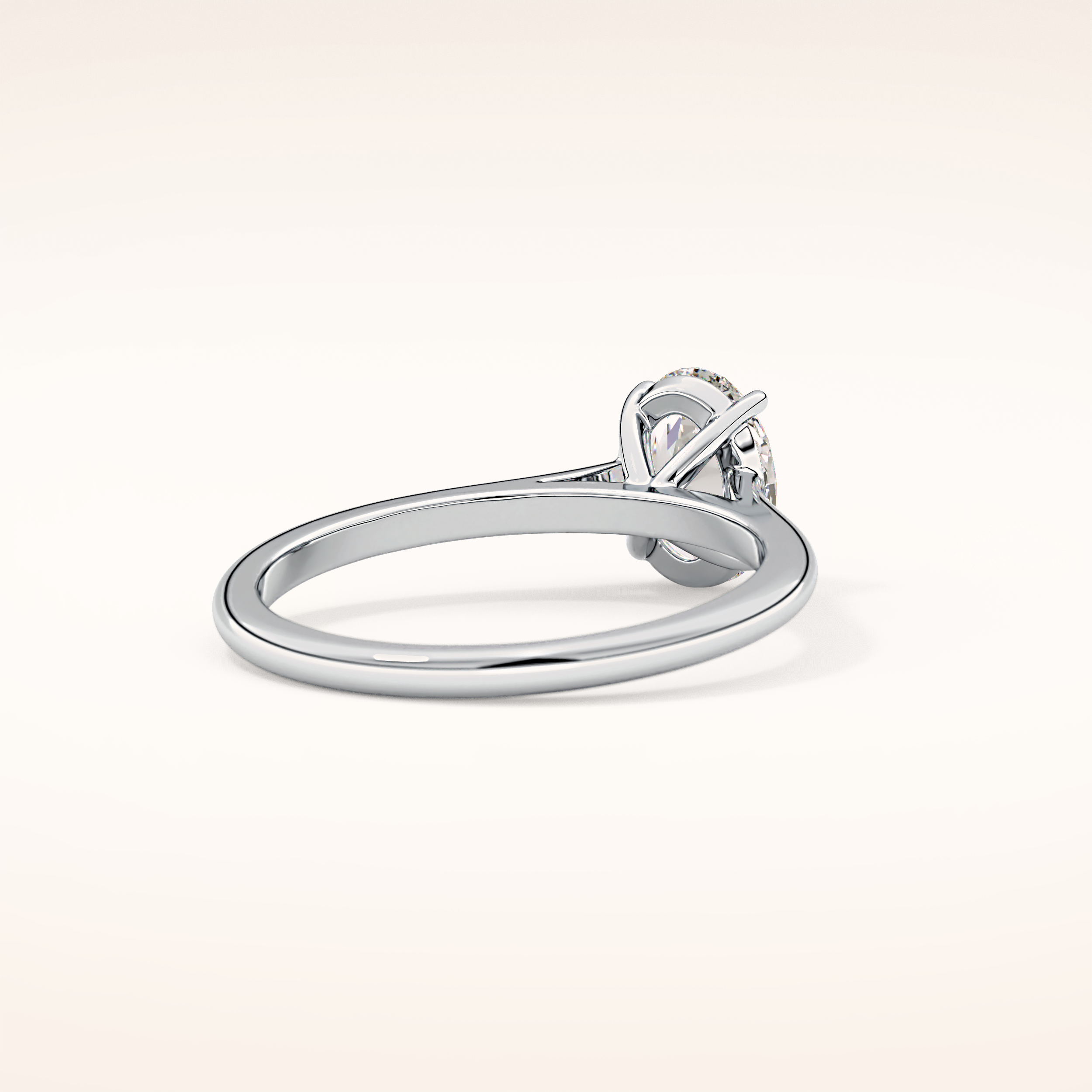 1 CT Oval Shaped Solitaire Moissanite Engagement Ring