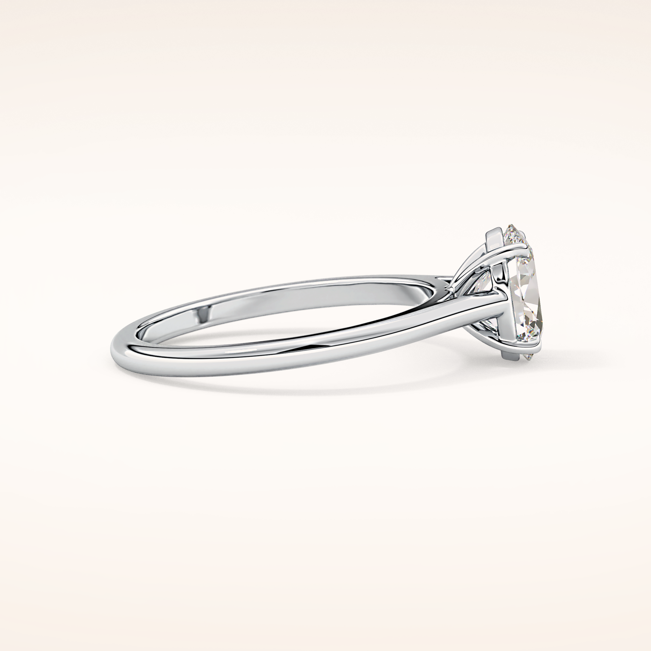 1 CT Oval Shaped Solitaire Moissanite Engagement Ring
