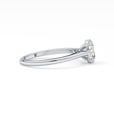 Oval Solitaire Cathedral Lab Grown Diamond Engagement Ring