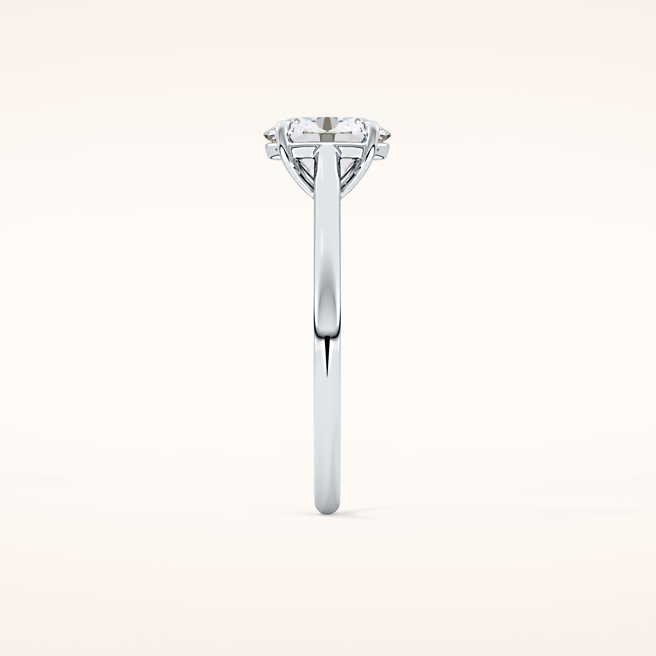 1 CT Oval Shaped Solitaire Moissanite Engagement Ring