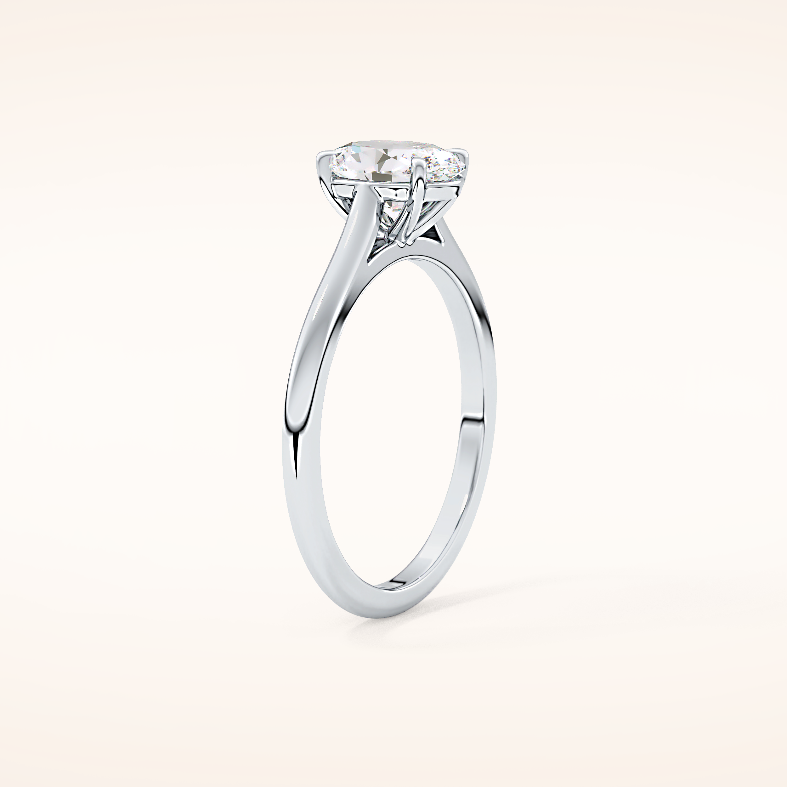 1 CT Oval Shaped Solitaire Moissanite Engagement Ring