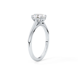 Oval Solitaire Cathedral Lab Grown Diamond Engagement Ring