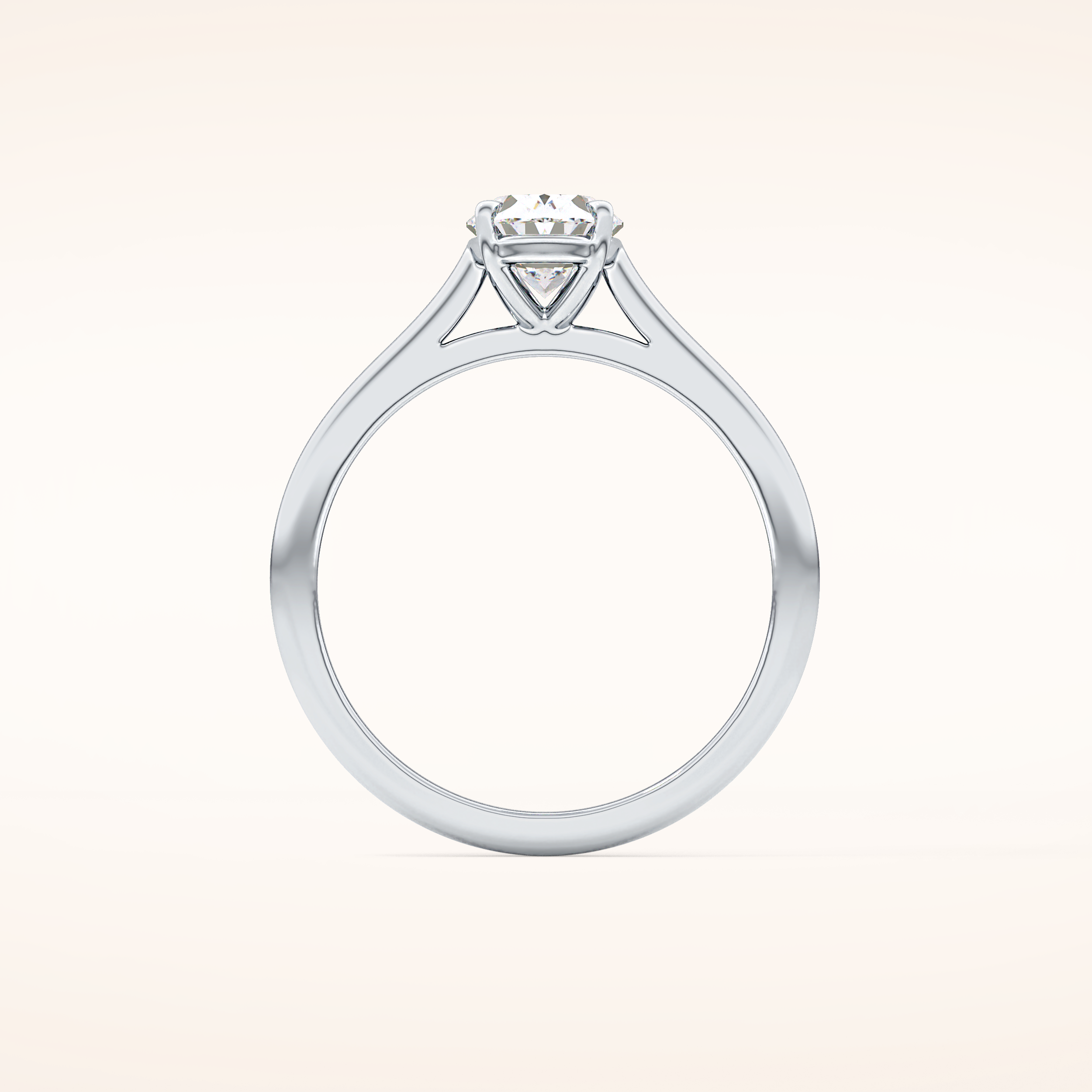 1 CT Oval Shaped Solitaire Moissanite Engagement Ring