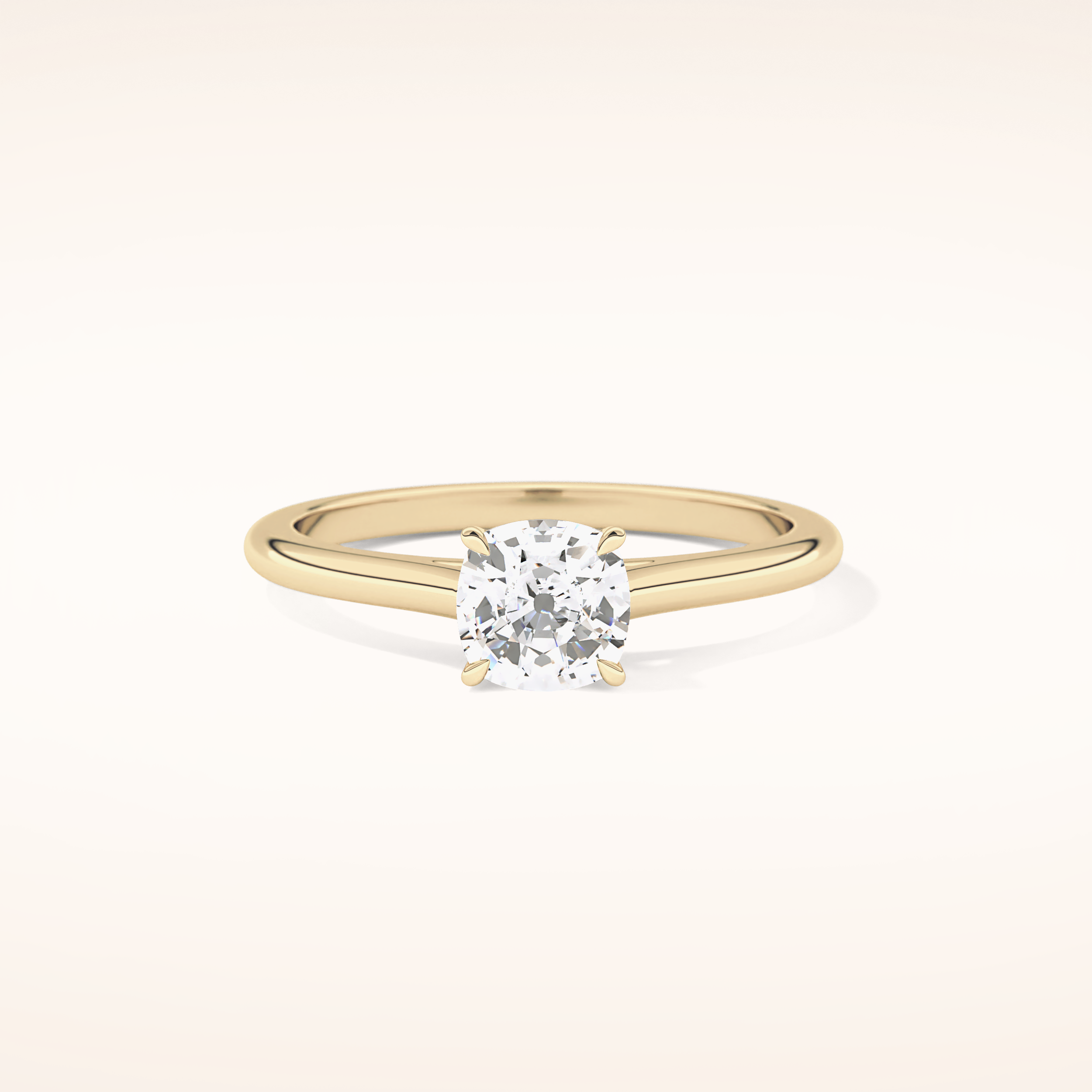 0.95 CT Cushion Shaped Solitaire Moissanite Engagement Ring
