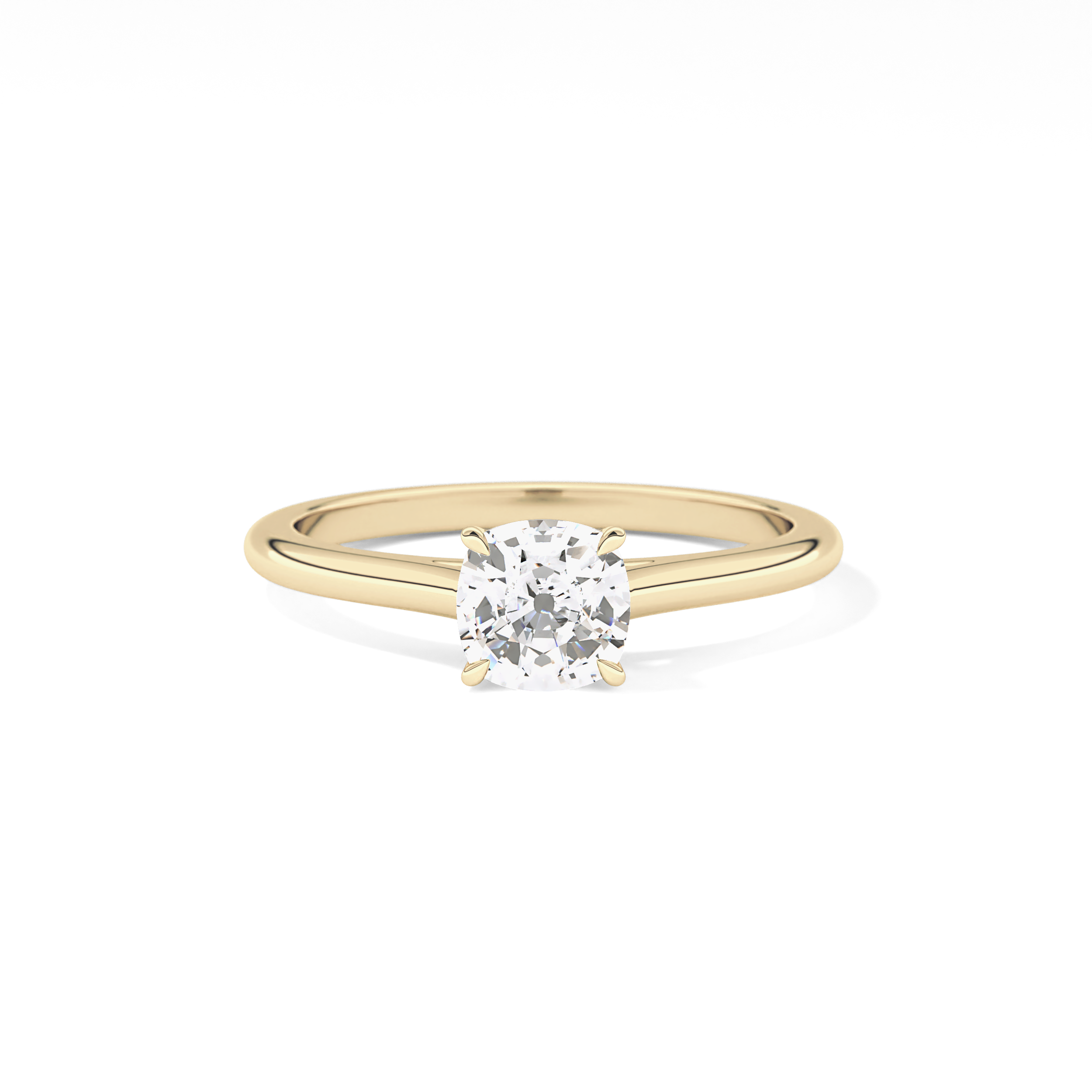 Cushion Solitaire Cathedral  Lab Grown Diamond Engagement Ring