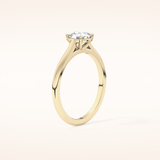 0.95 CT Cushion Shaped Solitaire Moissanite Engagement Ring