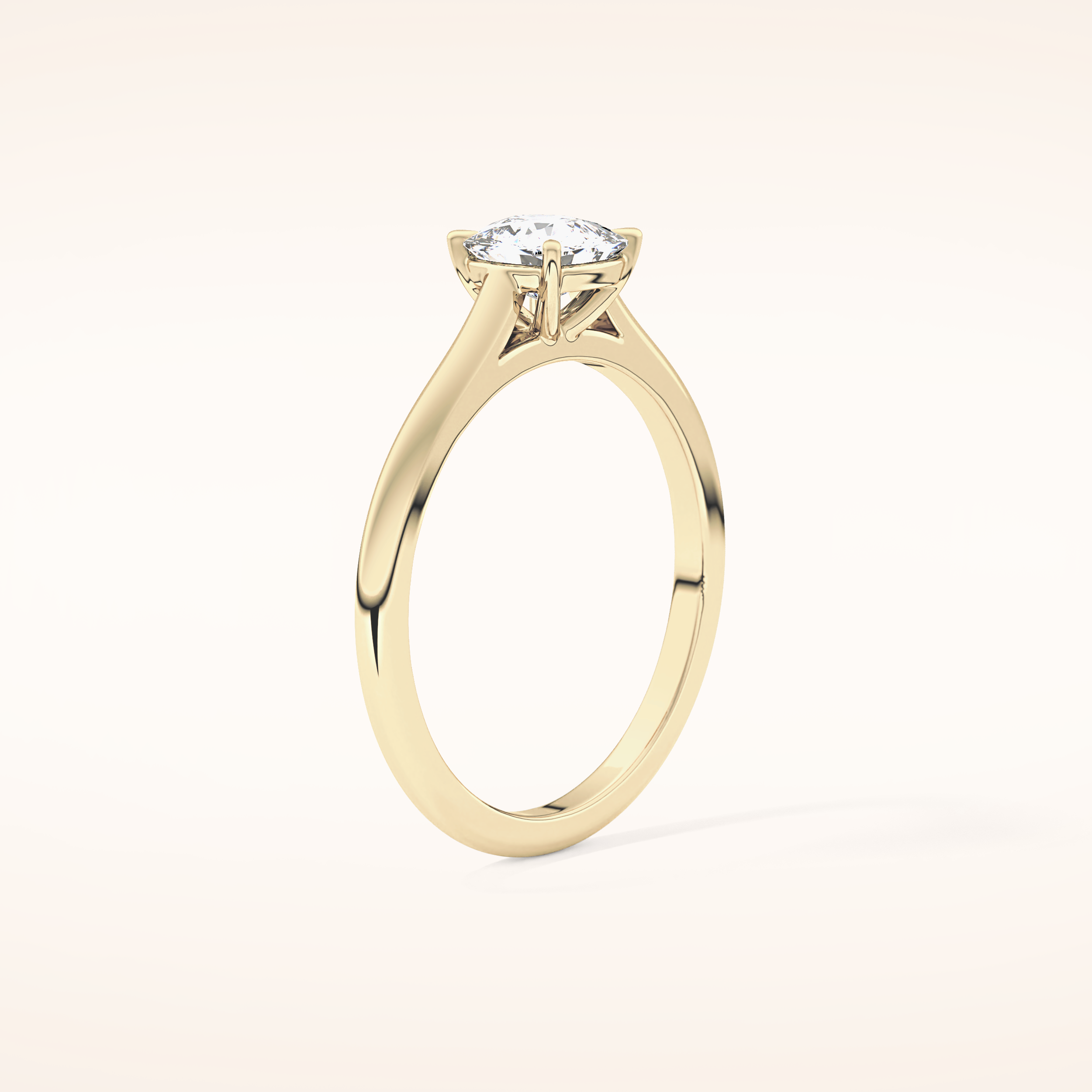 0.95 CT Cushion Shaped Solitaire Moissanite Engagement Ring
