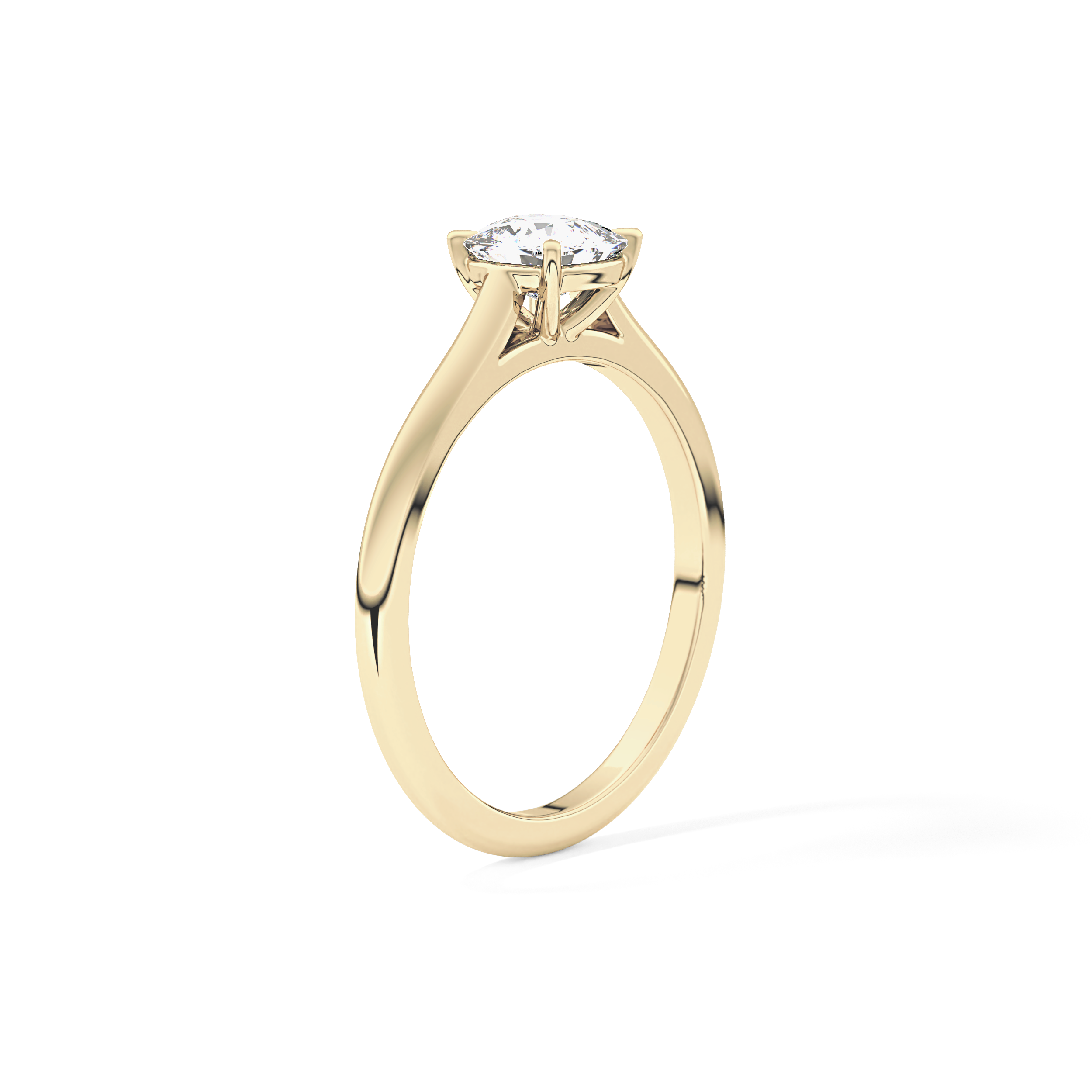 Cushion Solitaire Cathedral  Lab Grown Diamond Engagement Ring