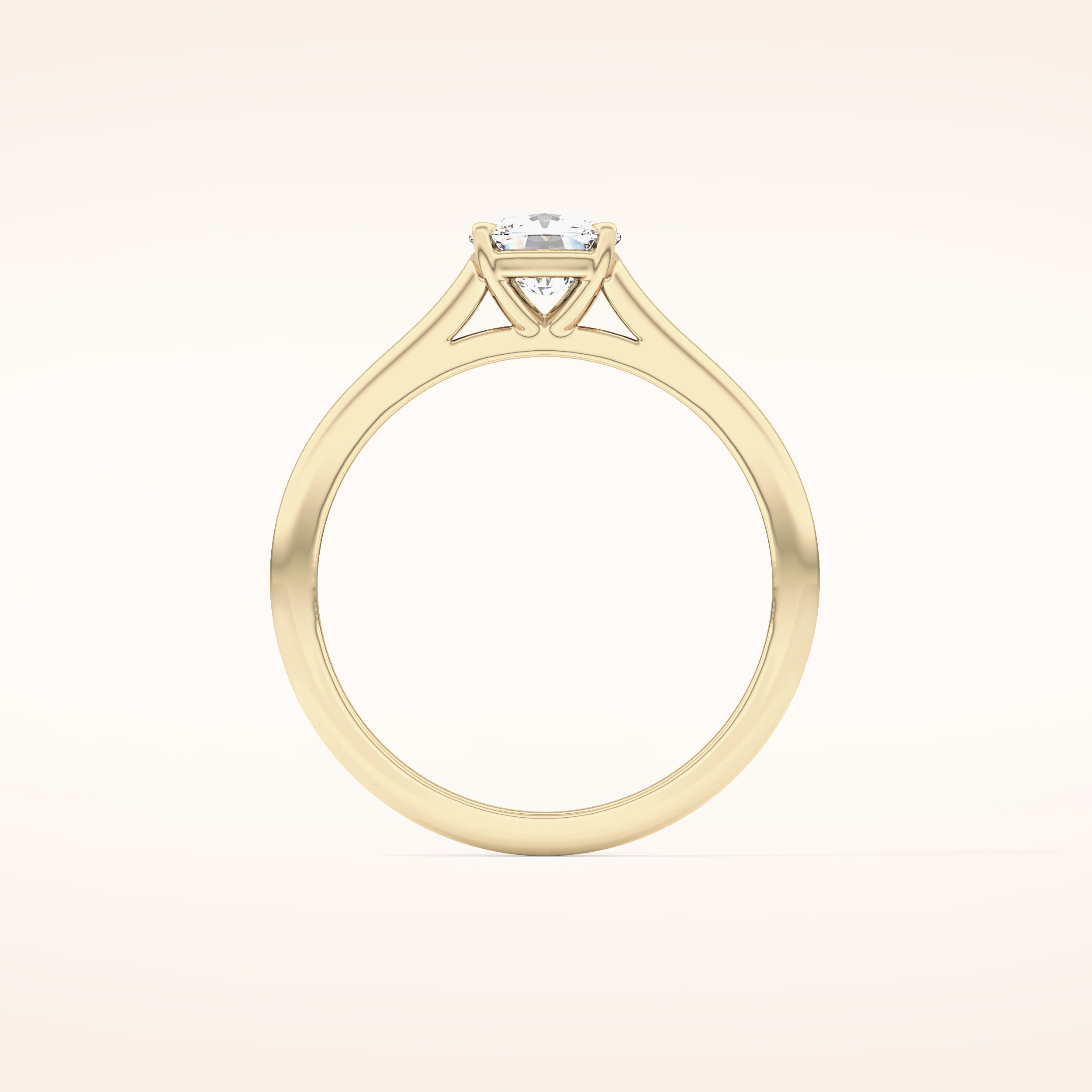 0.95 CT Cushion Shaped Solitaire Moissanite Engagement Ring