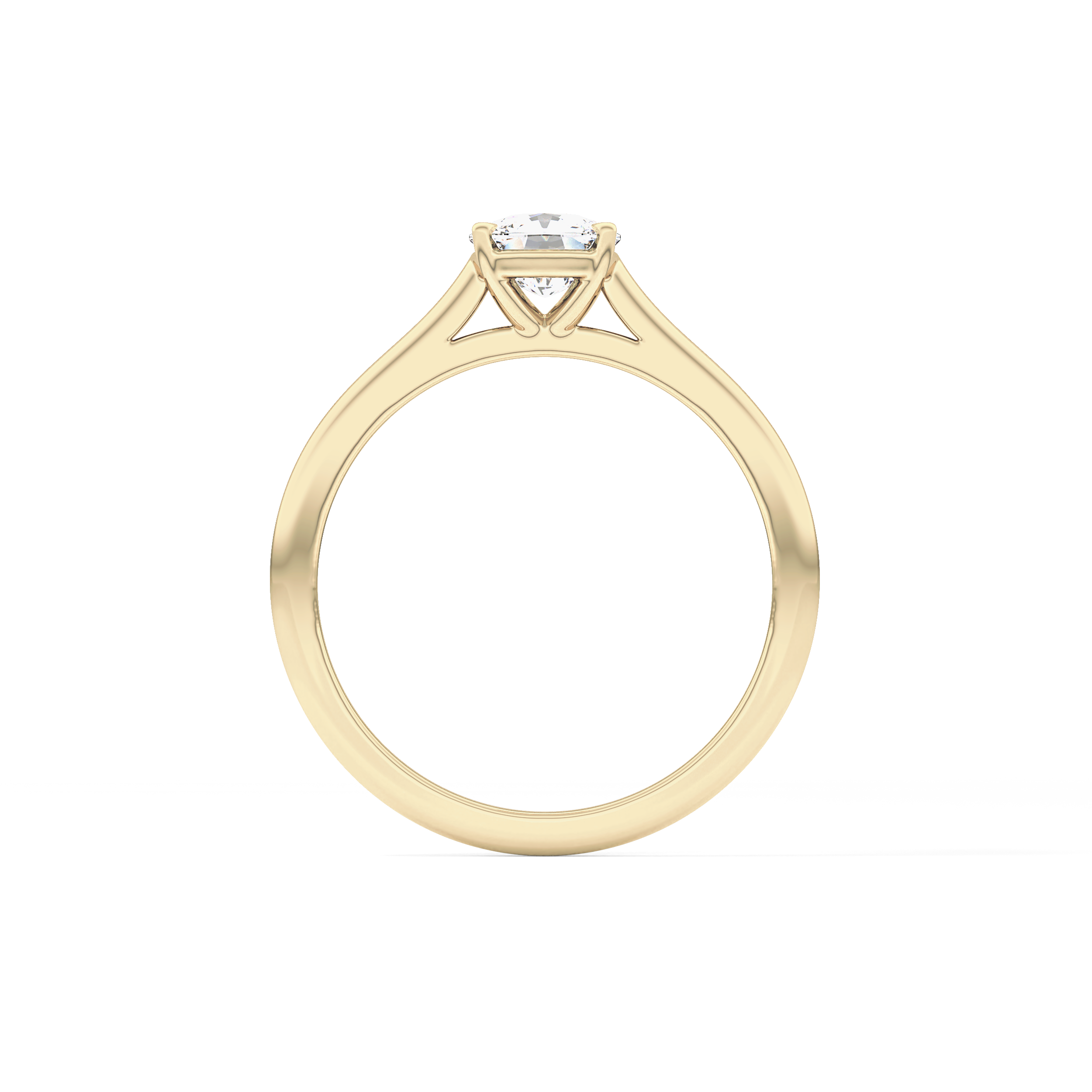 Cushion Solitaire Cathedral  Lab Grown Diamond Engagement Ring