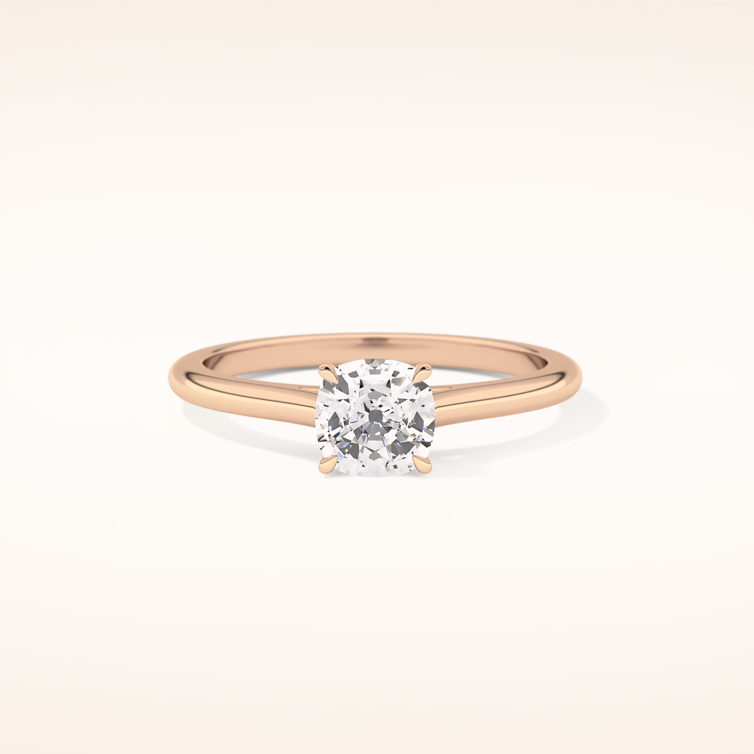 0.95 CT Cushion Shaped Solitaire Moissanite Engagement Ring
