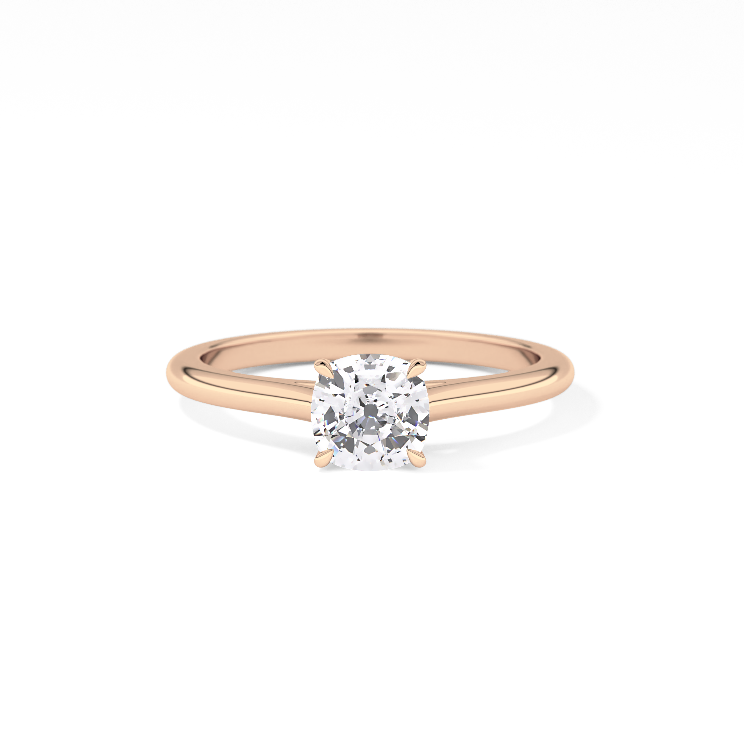 Cushion Solitaire Cathedral  Lab Grown Diamond Engagement Ring