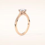 0.95 CT Cushion Shaped Solitaire Moissanite Engagement Ring