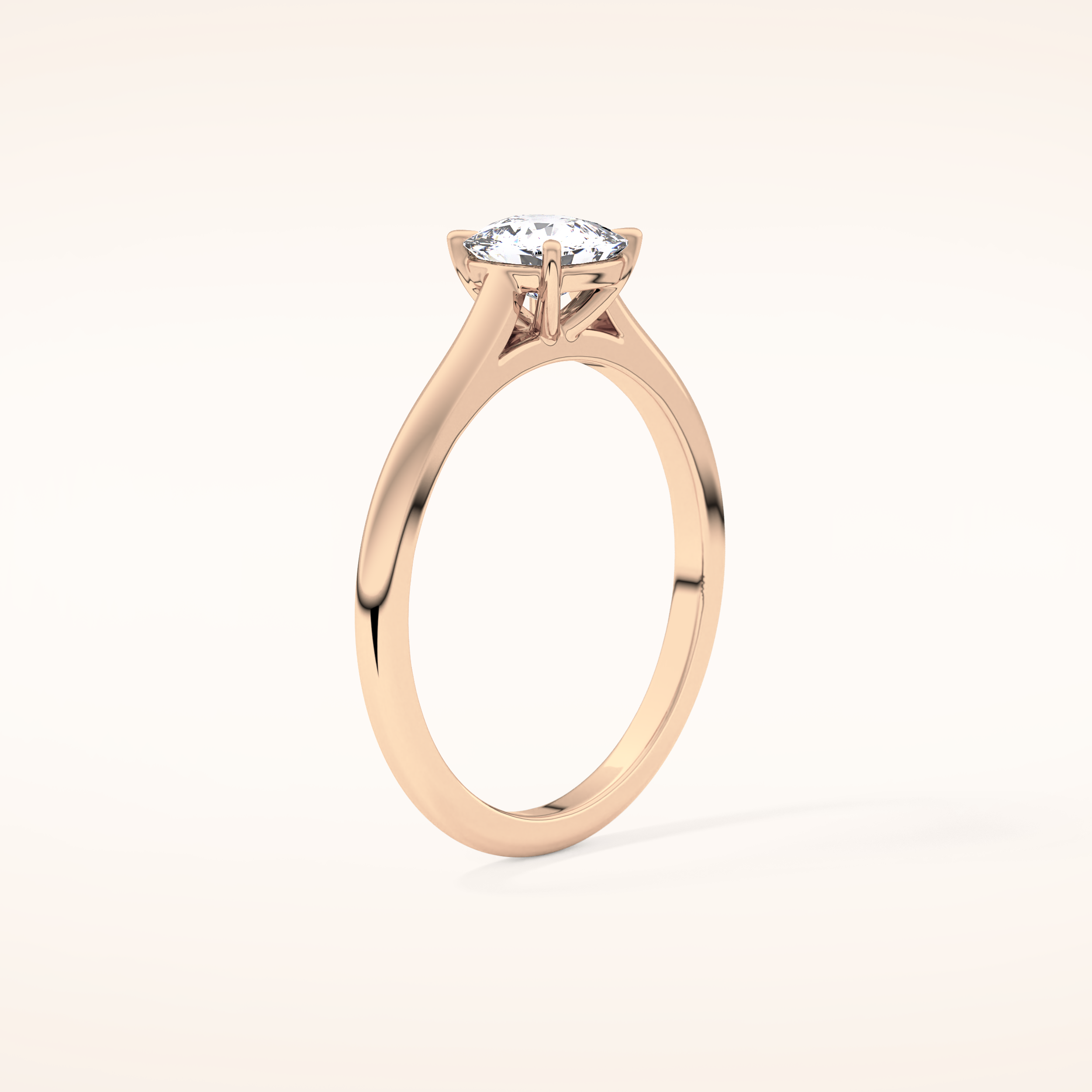 0.95 CT Cushion Shaped Solitaire Moissanite Engagement Ring
