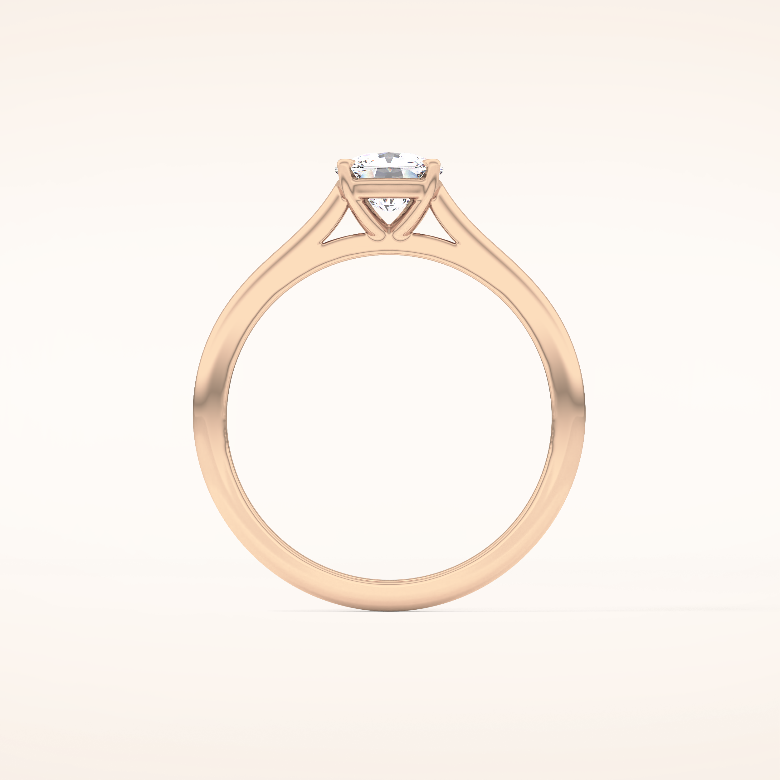 0.95 CT Cushion Shaped Solitaire Moissanite Engagement Ring