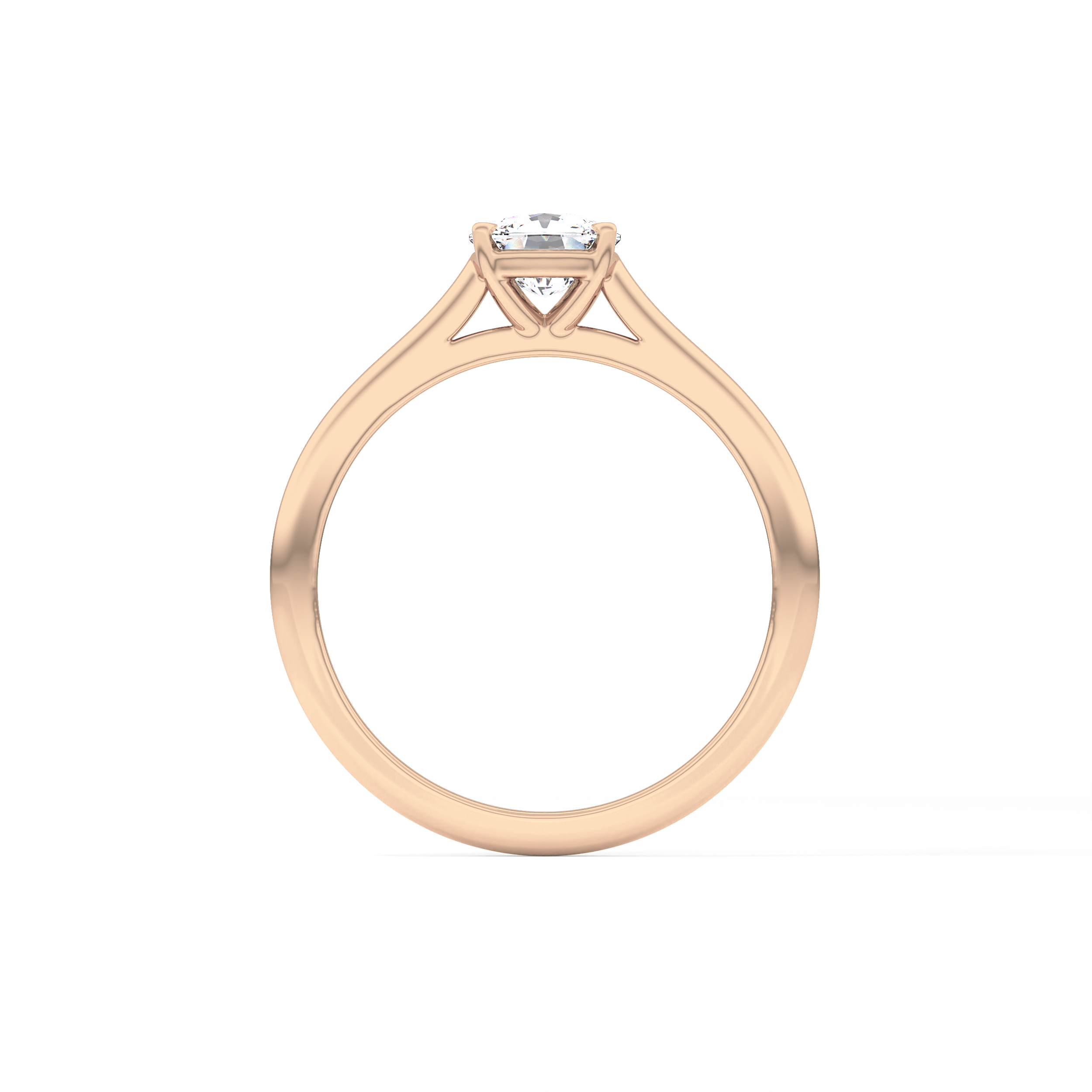Cushion Solitaire Cathedral  Lab Grown Diamond Engagement Ring