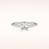 0.95 CT Cushion Shaped Solitaire Moissanite Engagement Ring