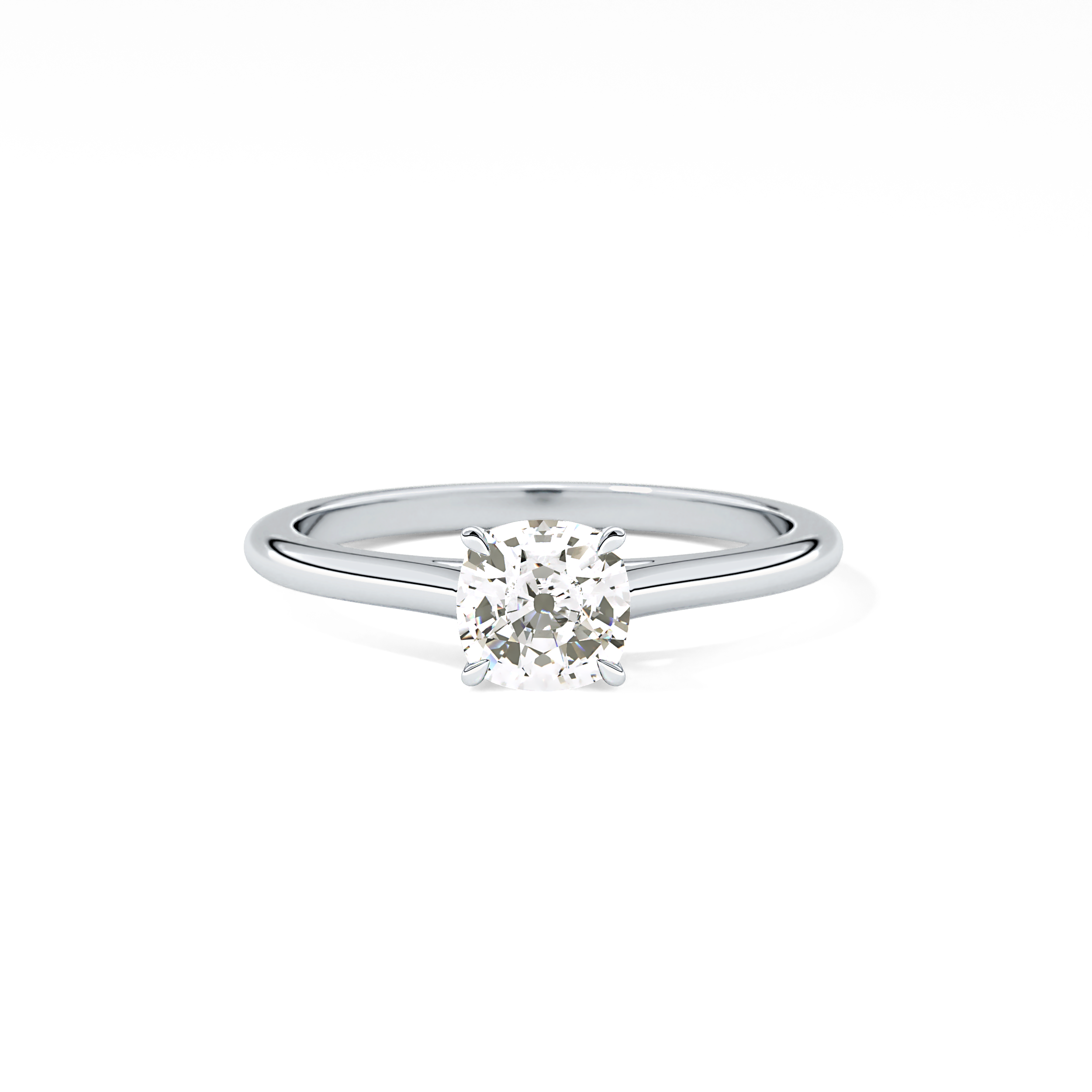 Cushion Solitaire Cathedral  Lab Grown Diamond Engagement Ring
