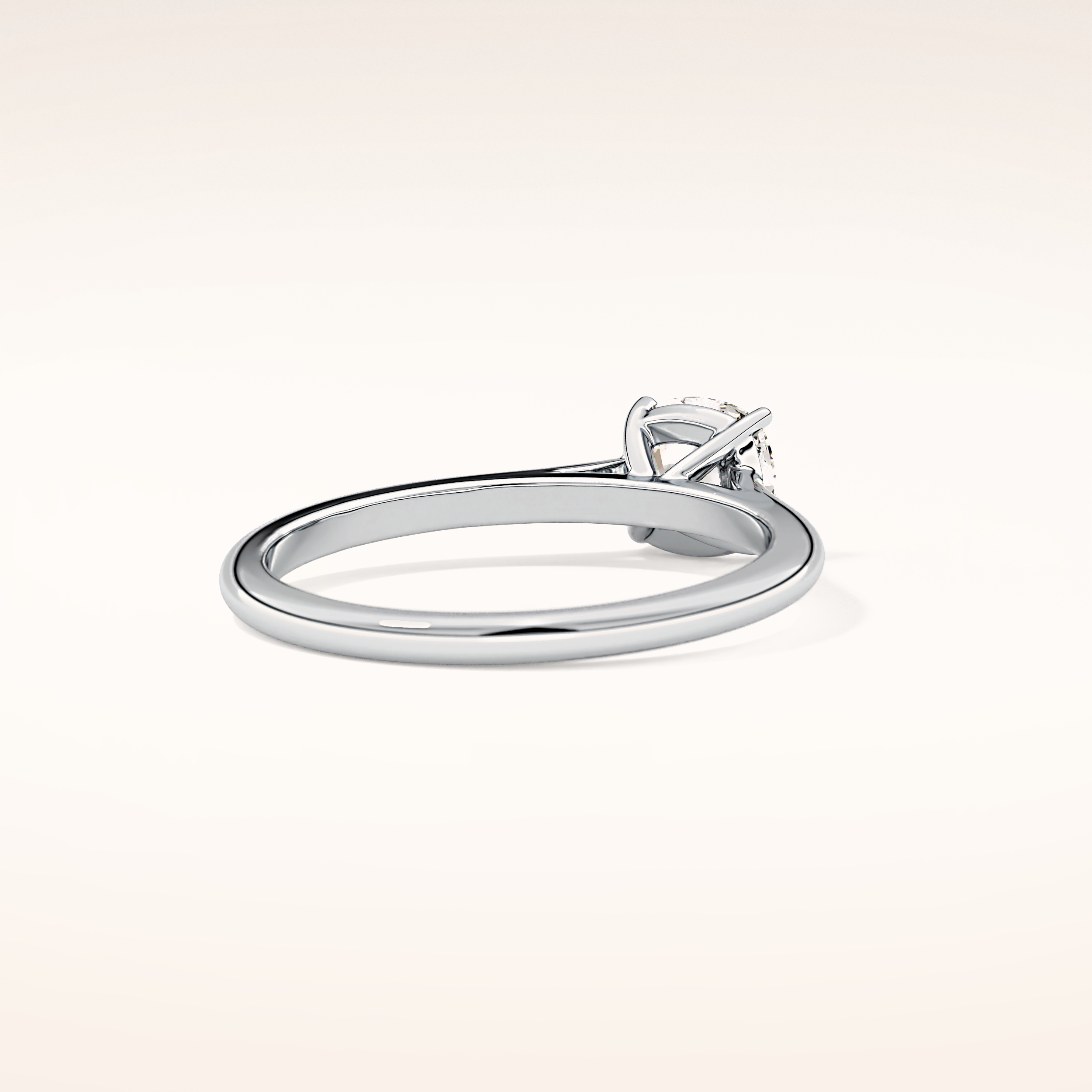 0.95 CT Cushion Shaped Solitaire Moissanite Engagement Ring