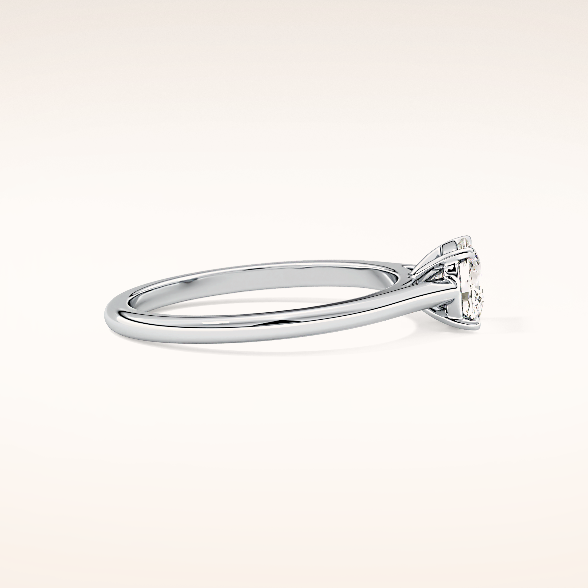 0.95 CT Cushion Shaped Solitaire Moissanite Engagement Ring