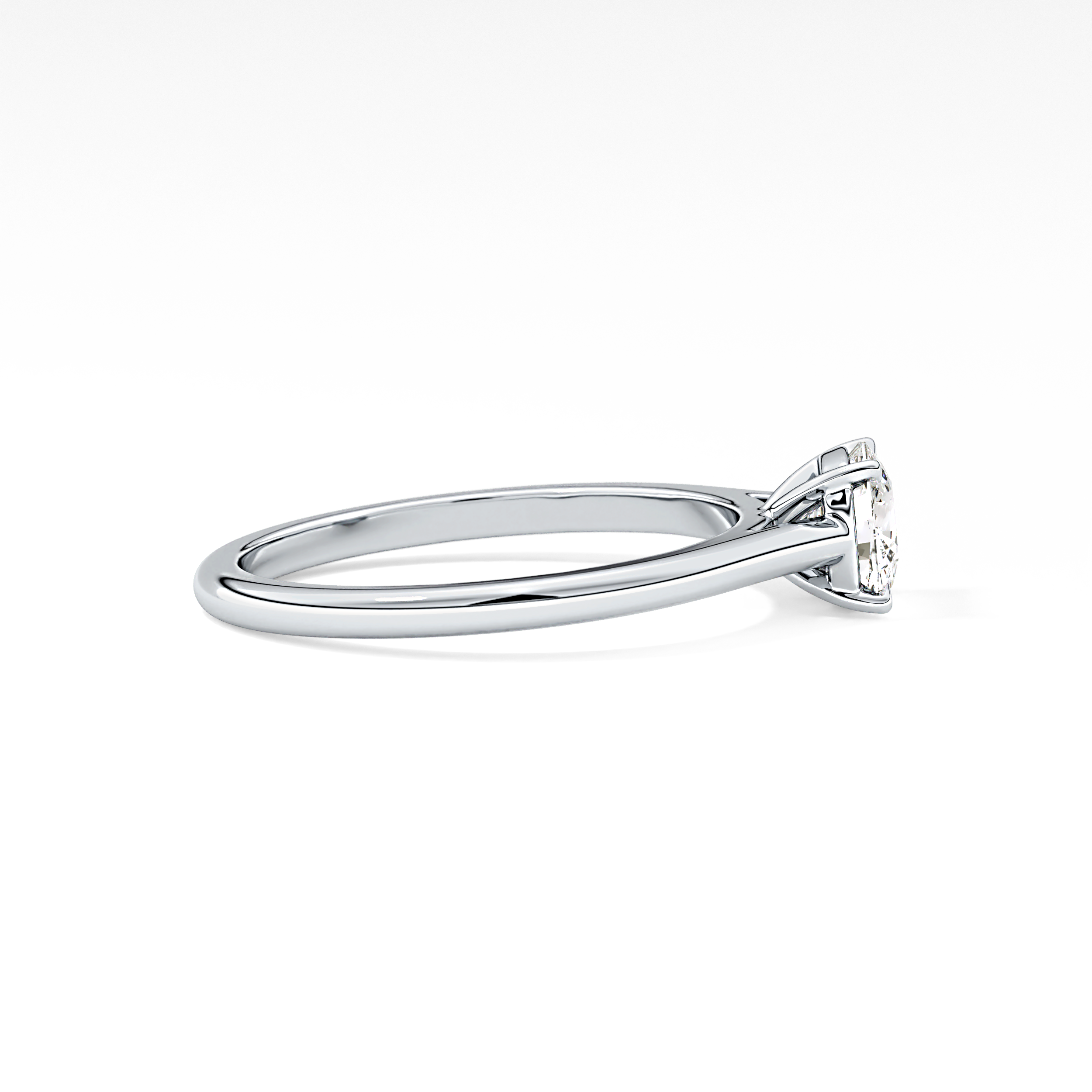 Cushion Solitaire Cathedral  Lab Grown Diamond Engagement Ring